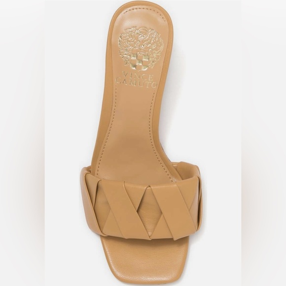 Vince Camuto Endonta Pintucked Braided Leather Stiletto Sandal - Tan - size 7 - Picture 3 of 8